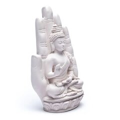 Buddha baltoje rankoje, statulėlė, 23cm цена и информация | Детали интерьера | pigu.lt