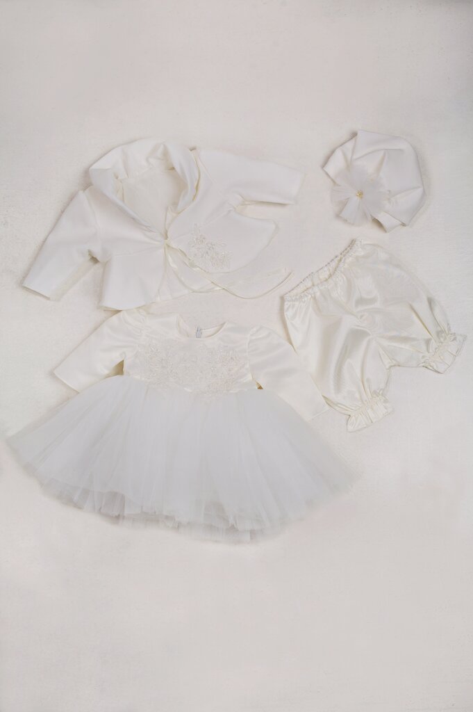 Komplektas mergaitėms Andreeatex Margot, baltas kaina ir informacija | Suknelės ir sijonai kūdikiams | pigu.lt