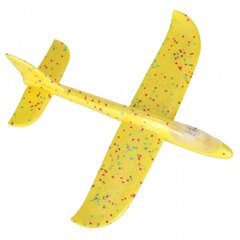 Skraidyklė lėktuvas iš putų polistirolo 8LED 48x47cm geltona цена и информация | Игрушки для мальчиков | pigu.lt
