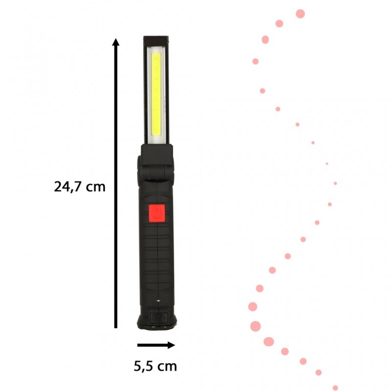 Dirbtuvių žibintuvėlis USB COB magnetinis įkraunamas 1200 mAh 200 lm цена и информация | Žibintuvėliai, prožektoriai | pigu.lt