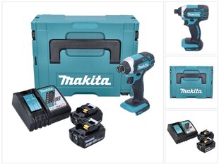 Аккумуляторный ударный гайковерт Makita 18 В с аккумулятором цена и информация | Шуруповерты, дрели | pigu.lt