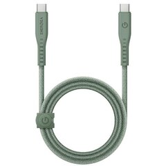 ENERGEA kabel Flow USB-C - USB-C 1.5m zielony|geen 240W 5A PD Fast Charge цена и информация | Кабели для телефонов | pigu.lt