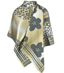Элегантный двусторонний шарф с золотой нитью и цветочным узором. цена и информация | Женские шарфы, платки | pigu.lt
