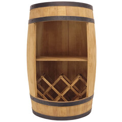 Бочка для алкоголя деревянная барная с полкой и откидным диваном для винных бутылок 80x50 см светло-коричневая цена и информация | Кухонная утварь | pigu.lt