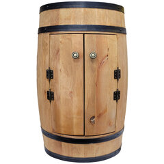 Деревенский бар для бутылок вина деревянная бочка с дверцей и складным шезлонгом 80 см венге цена и информация | Кухонная утварь | pigu.lt