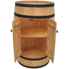 Деревянная бочка-бар с откидным шезлонгом для винных бутылок, венге, 80x50 см, деревенский домашний бар цена и информация | Кухонная утварь | pigu.lt