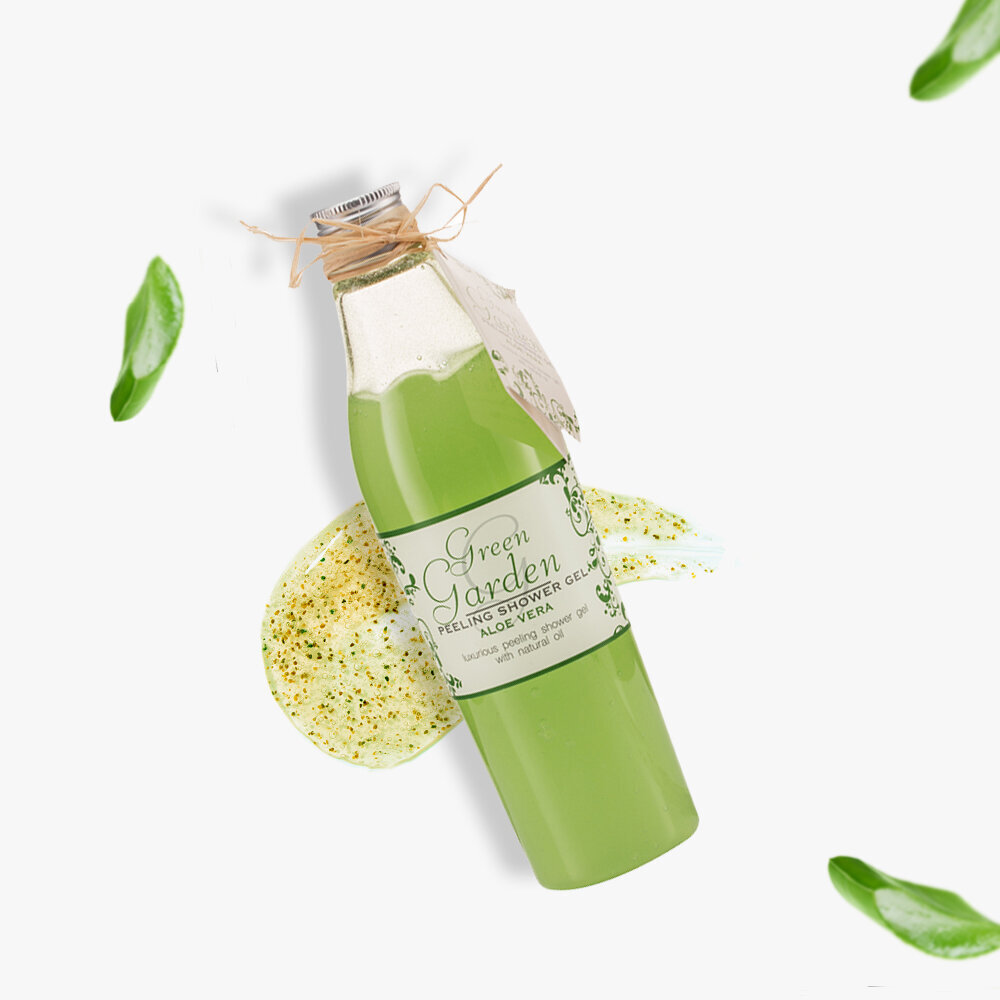 Kūno šveitiklis- dušo želė Green Garden Aloe Vera Peeling Shower Gel, 250 ml kaina ir informacija | Dušo želė, aliejai | pigu.lt