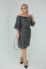 Элегантное платье с пайетками, N.FASHION, 90, серое цена и информация | Платья | pigu.lt