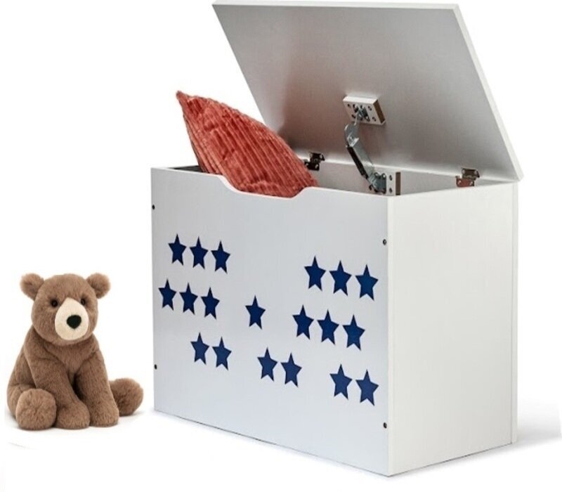 Medinė žaislų dėžė Žvaigždės, 60x40x27,5 cm kaina ir informacija | Daiktadėžės | pigu.lt