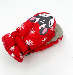 Pirštinės vaikams 1NK-D21-06, raudonos цена и информация | Зимняя одежда для детей | pigu.lt