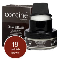 Коричневый крем для натуральной кожи с губкой - Coccine Cream Elegance (brown), 50 мл цена и информация | Средства для ухода за одеждой и обувью | pigu.lt