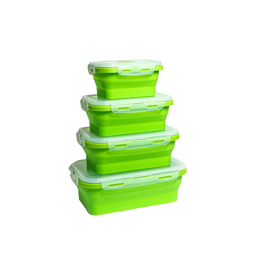 Pietų dėžučių rinkinys, 4 vnt, žalios kaina ir informacija | Maisto saugojimo  indai | pigu.lt