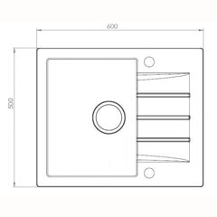 Kriauklė mojito 20, 600x500 mm, masyvus akmuo kaina ir informacija | Virtuvinės plautuvės | pigu.lt