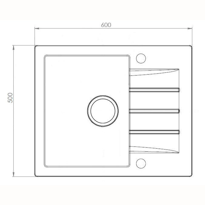 Kriauklė mojito 20, 600x500 mm, masyvus akmuo kaina ir informacija | Virtuvinės plautuvės | pigu.lt