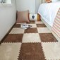 Minkšto pliušinio padengimo porolono kilimėlis su krašteliais, 60*60cm, komplekte 9 dalys, LIVMAN E-Z kaina ir informacija | Lavinimo kilimėliai | pigu.lt