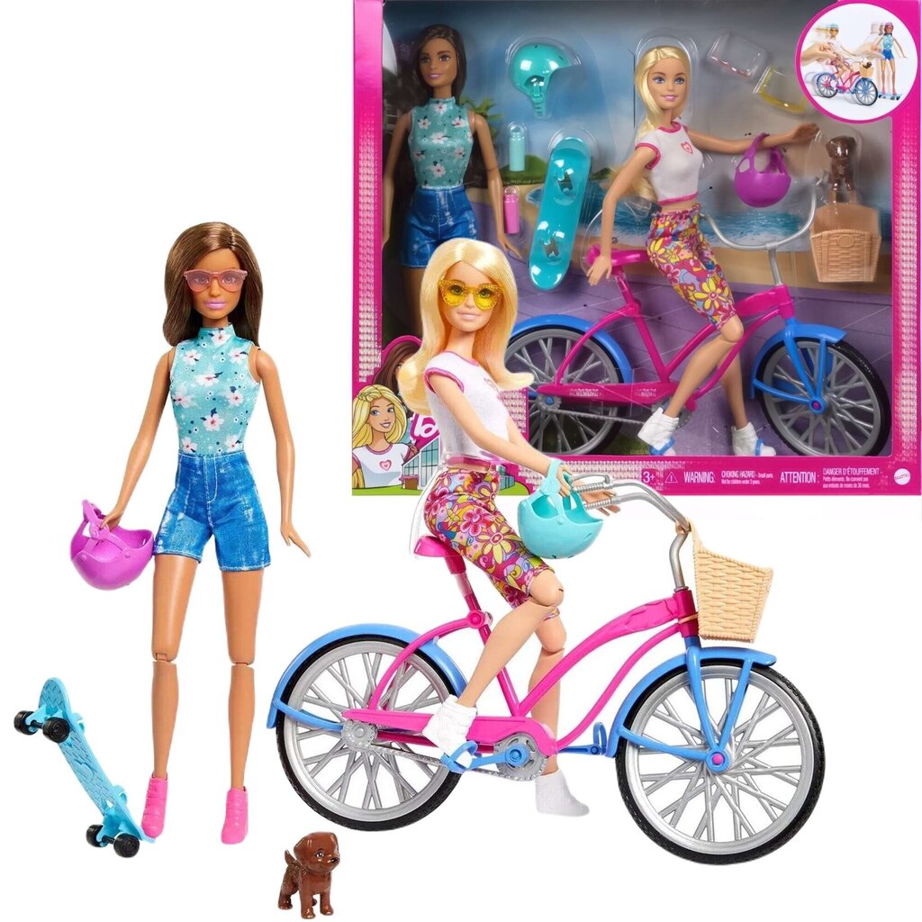 Lėlių rinkinys su dviračiu ir priedais Barbie цена | pigu.lt