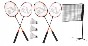 Badmintono komplektas Sportvida, 4vnt, baltas kaina ir informacija | Badmintonas | pigu.lt