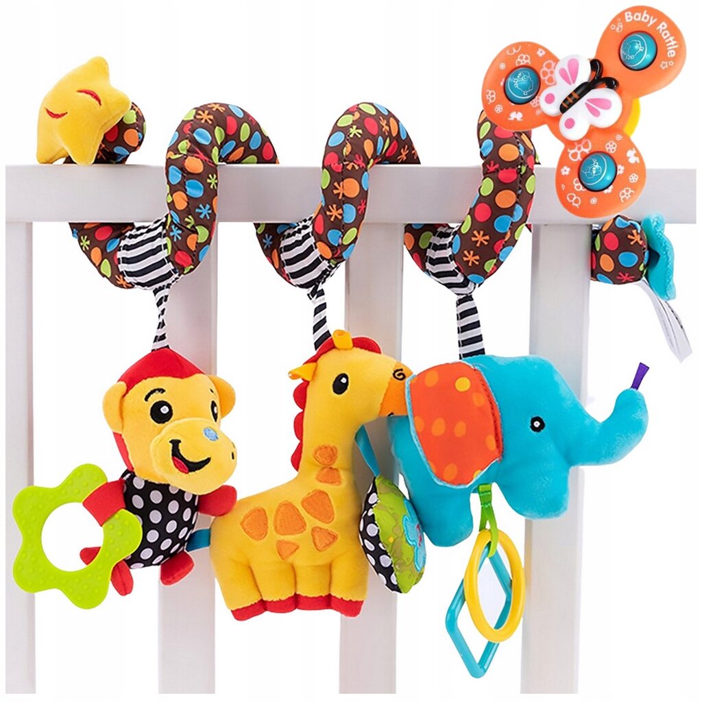 Spiralinis pakabukas vaiko vežimėliui ir lovytei цена и информация | Žaislai kūdikiams | pigu.lt