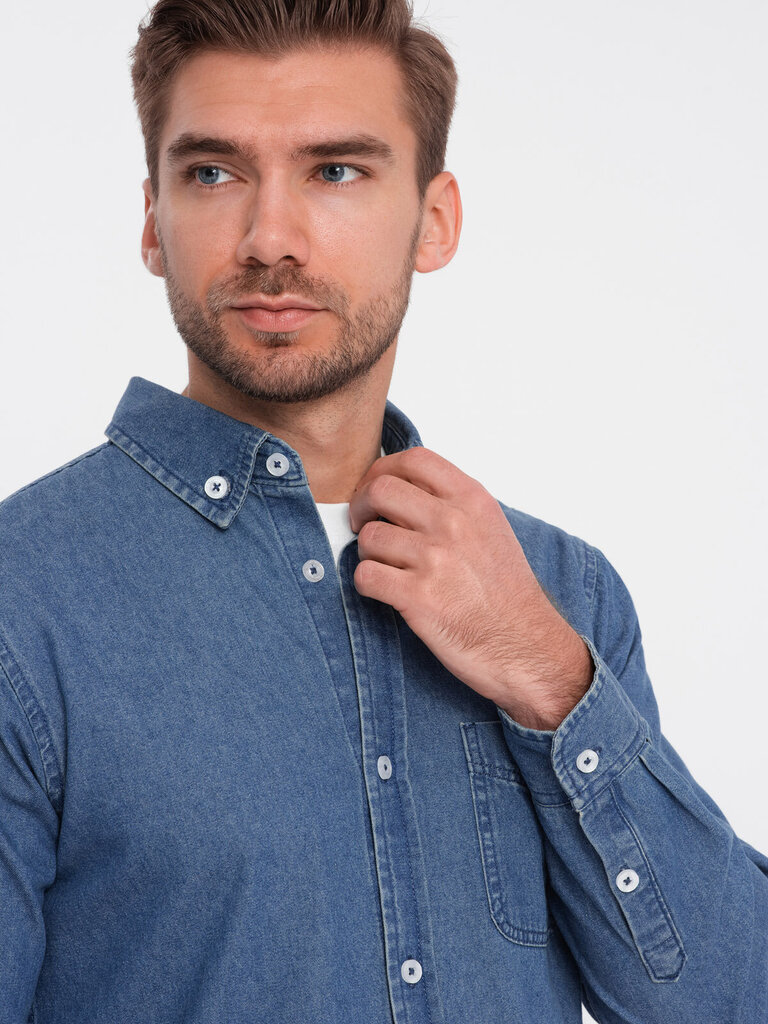 Marškiniai vyrams Ombre Clothing, mėlyni kaina ir informacija | Vyriški marškiniai | pigu.lt