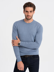 классический мужской свитер с круглым вырезом — голубой v10 om-swbs-0106 цена и информация | Мужские свитера | pigu.lt