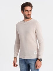 мужской текстурированный свитер с круглым вырезом — бежевый v6 om-swsw-0104 124122-7 цена и информация | Мужской джемпер | pigu.lt