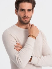 мужской текстурированный свитер с круглым вырезом — бежевый v6 om-swsw-0104 124122-7 цена и информация | Мужские свитера | pigu.lt