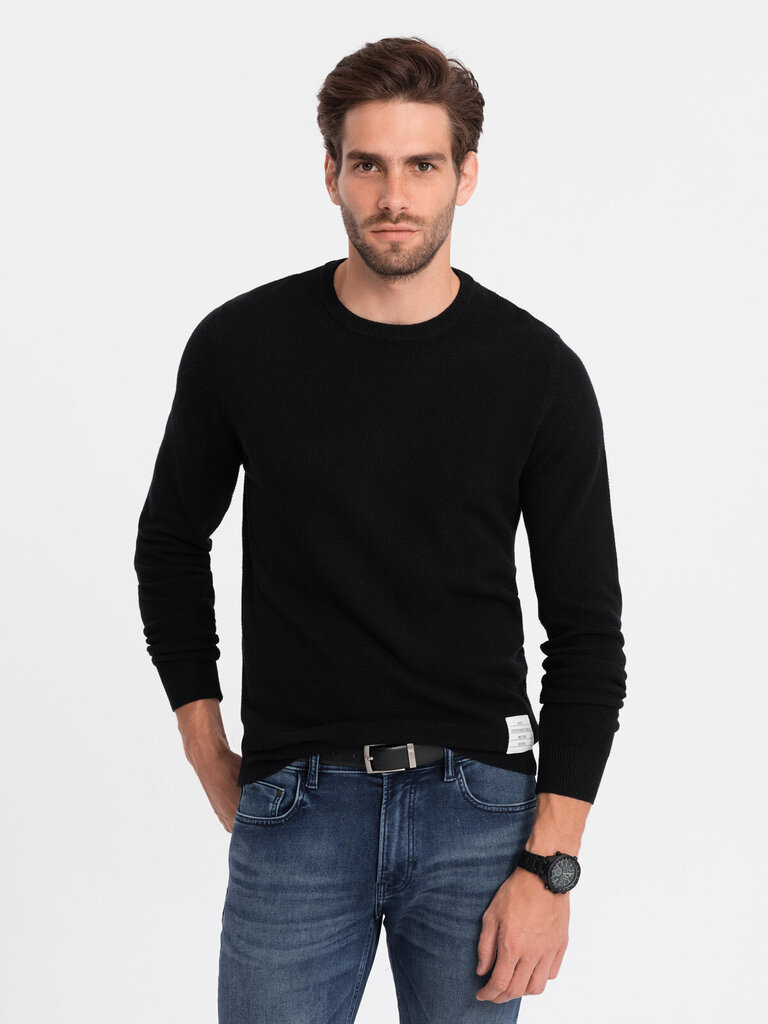 Megztinis vyrams Ombre Clothing, juodas цена и информация | Megztiniai vyrams | pigu.lt