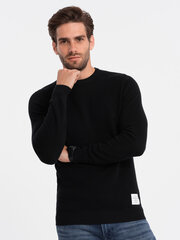 мужской текстурированный свитер с круглым вырезом — черный v4 om-swsw-0104 цена и информация | Мужские свитера | pigu.lt