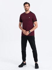 Мужская футболка с горловиной горловины - бордовая V3 S1757 123070-7 цена и информация | Футболка мужская | pigu.lt