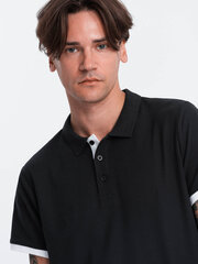 мужская рубашка-поло из хлопка - черная v8 om-poss-0113 цена и информация | Мужские футболки | pigu.lt