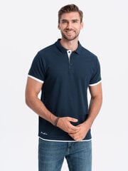 классическая базовая мужская футболка из хлопка - темно-синяя v2 om-tsbs-0146 124273-7 цена и информация | Футболка мужская | pigu.lt