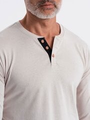 мужская рубашка henley с круглым вырезом и длинным рукавом — светло-серая v6 om-lscl-0107 цена и информация | Футболка мужская | pigu.lt