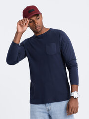 мужская футболка с длинным рукавом с вафельной текстурой — темно-синий v7 om-lscl-0109 цена и информация | Мужские футболки | pigu.lt
