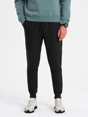 мужские спортивные штаны из ткани пуфик со вставками - черные v1 om-pask-0127 цена и информация | Мужская спортивная одежда | pigu.lt