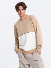 мужской текстурированный свитер с круглым вырезом — бежевый v6 om-swsw-0104 124122-7 цена и информация | Мужские толстовки | pigu.lt