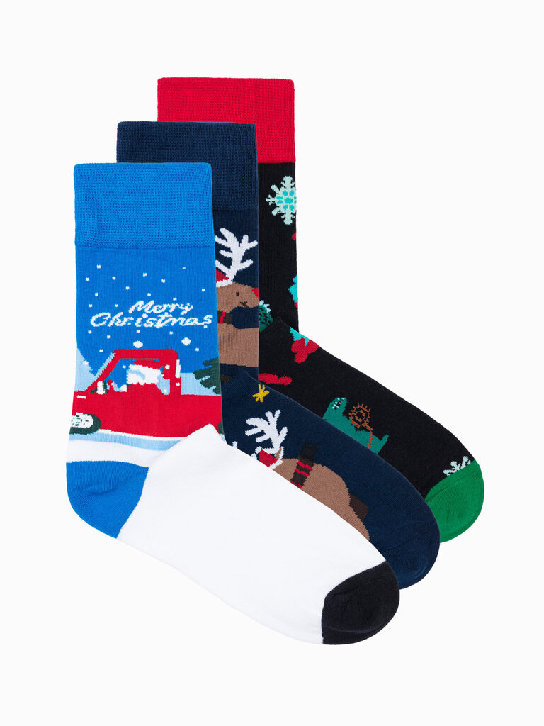 Kalėdinės kojinės vyrams Edoti, įvairių spalvų, 3 vnt. цена и информация | Vyriškos kojinės | pigu.lt