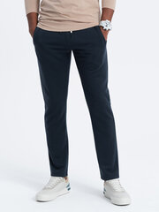 мужские спортивные штаны из ткани пуфик со вставками - темно-синие v2 om-pask-0127 цена и информация | Мужская спортивная одежда | pigu.lt