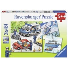 Dėlionė galvosūkis Policijos akcija Ravensburger 3x49 vnt. kaina ir informacija | Dėlionės (puzzle) | pigu.lt