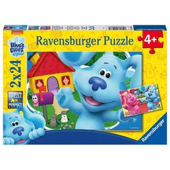 Dėlionių rinkinys Ravensburger Mėlynos užuominos ir tu, 2x24 d. kaina ir informacija | Dėlionės (puzzle) | pigu.lt