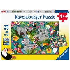 Dėlionių rinkinys Ravensburger Koalos ir tinginiai, 2x24 d. kaina ir informacija | Dėlionės (puzzle) | pigu.lt