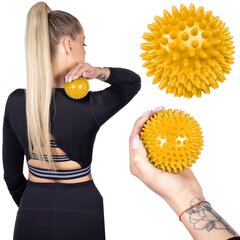 Массажный мяч Springos, жёлтый цена и информация | Аксессуары для массажа | pigu.lt
