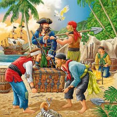 Dėlionių rinkinys Ravensburger Piratai, 3x49 d. kaina ir informacija | Dėlionės (puzzle) | pigu.lt