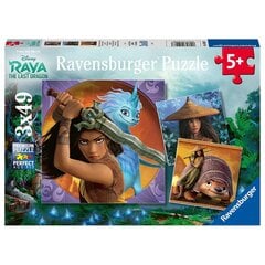 Пазл Ravensburger 3х49 шт., Рая и последний дракон цена и информация | Пазлы | pigu.lt