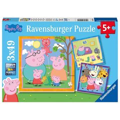 Dėlionių rinkinys Ravensburger Peppa Pig, 3 x 49 d. kaina ir informacija | Dėlionės (puzzle) | pigu.lt