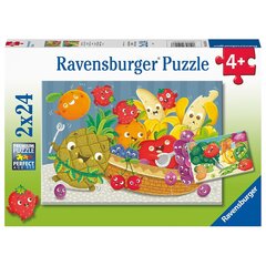 Dėlionių rinkinys Ravensburger Vaisiai ir daržovės, 2x24 d. kaina ir informacija | Dėlionės (puzzle) | pigu.lt