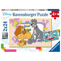 Пазл Ravensburger, 2x24 шт., домашние животные Disney цена и информация | Пазлы | pigu.lt