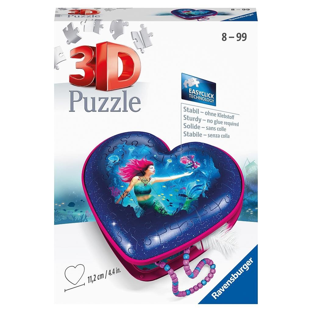 3D dėlionė papuošalų dėžutė Undinėlė Ravensburger kaina ir informacija | Dėlionės (puzzle) | pigu.lt