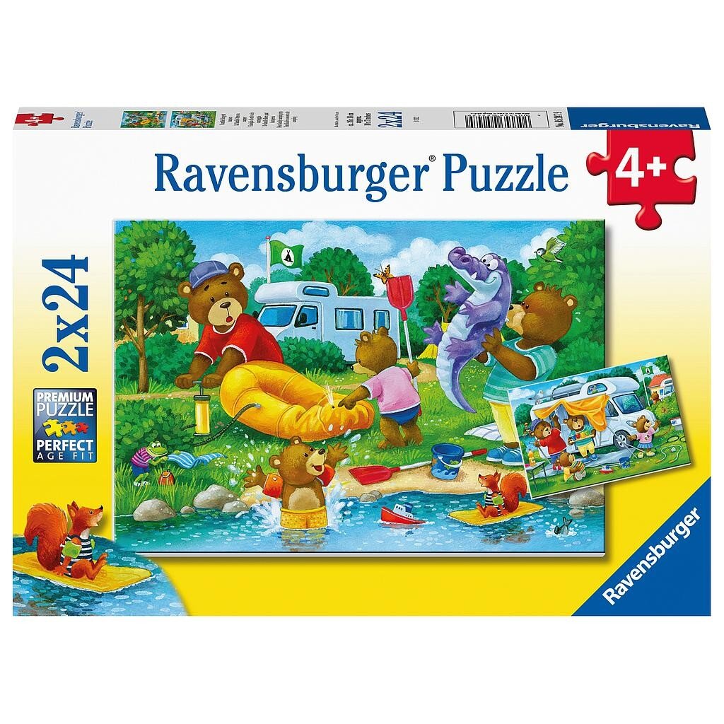Dėlionių rinkinys Ravensburger Meškų šventė, 2x24 d. kaina ir informacija | Dėlionės (puzzle) | pigu.lt