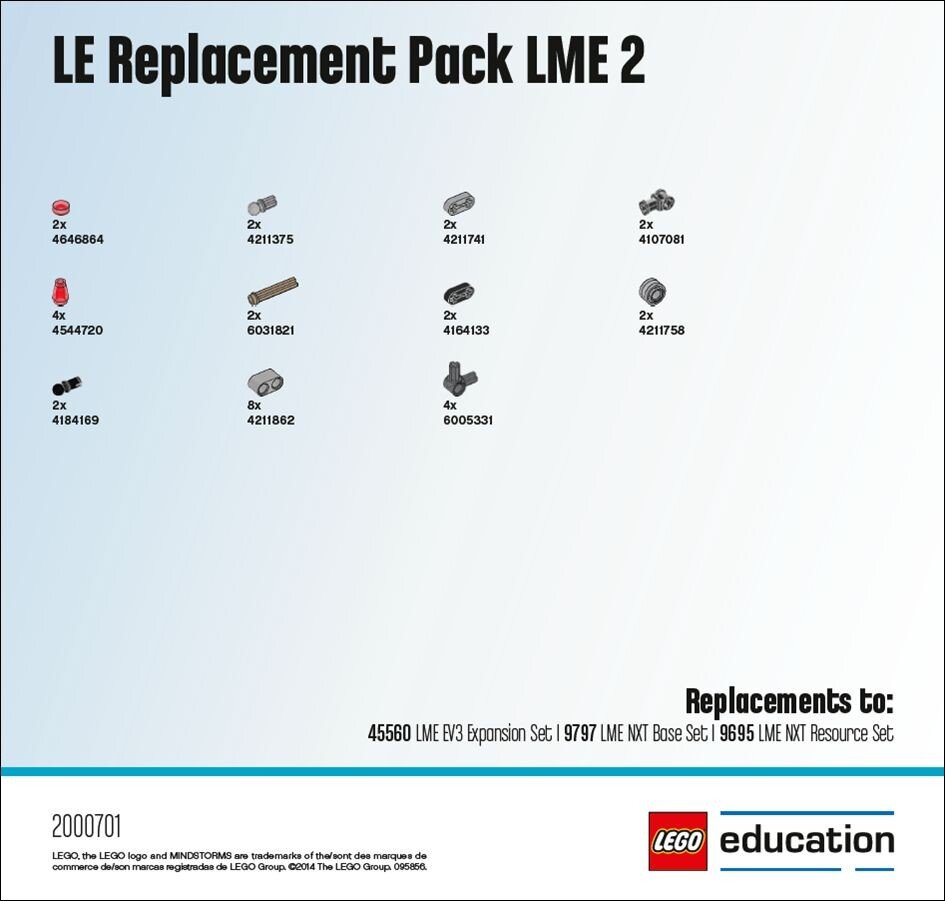 2000701 LEGO® Education atsarginių dalių rinkinys kaina ir informacija | Konstruktoriai ir kaladėlės | pigu.lt