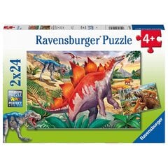 Пазл Ravensburger, 2х24 шт., динозавры цена и информация | Пазлы | pigu.lt